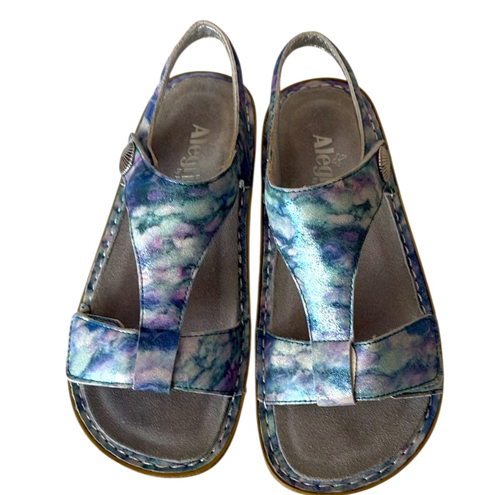 Alegria Ken-298 blue tones T strap sandal , size 
37 = 7-7.5 - Picture 2 of 6